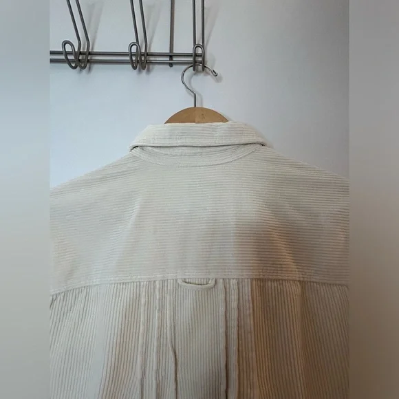 MADEWELL Mini Shirtdress, Corduroy, White/Cream, XXS - Picture 11 of 13